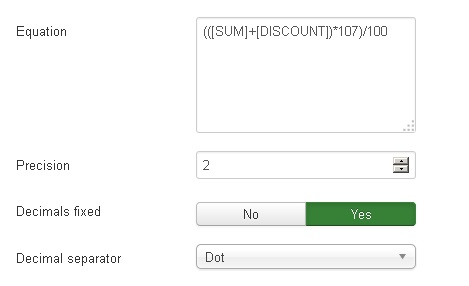 Formula with Addition, Multiplikation and Division