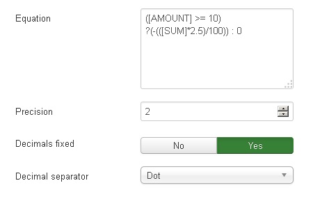 Use condition in formula