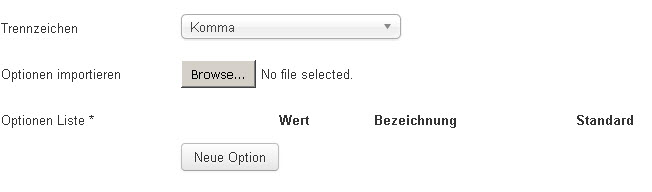 Optionen importierne