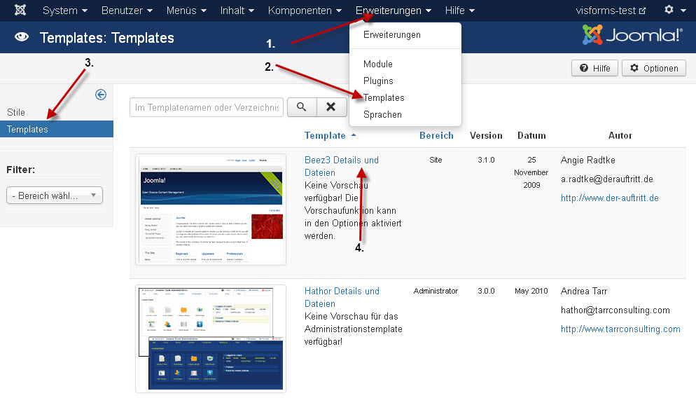 Template Administration