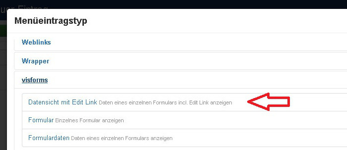 Menütyp wählen Menütyp wählen