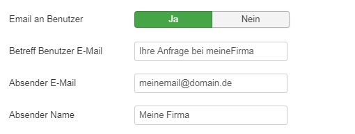 Optionen zur Steuerung der Benutzermail