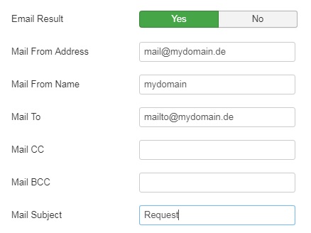 Result mail optionsl