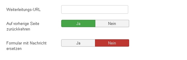 Formular mit Nachricht ersetzen