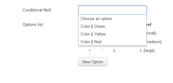 Choose options for conditional display Choose options for conditional display